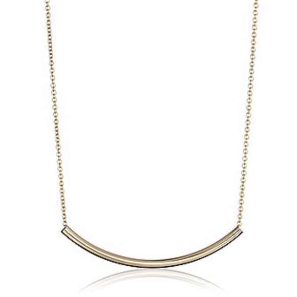 Jewelry 14k Yellow Gold Plated Curved Tube Necklace Poshmark